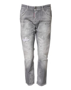 Dsquared² Gray Washed Mid Waist Tapered Jeans - Zeiniez