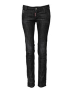 Dsquared² Black Cotton Low Waist Skinny Denim Jeans