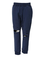 Dsquared² Blue Cotton Mid Waisted Jogger Pants - Zeiniez