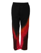 Dsquared² Black Red Cotton Straight Fit Jogger Pants - Zeiniez