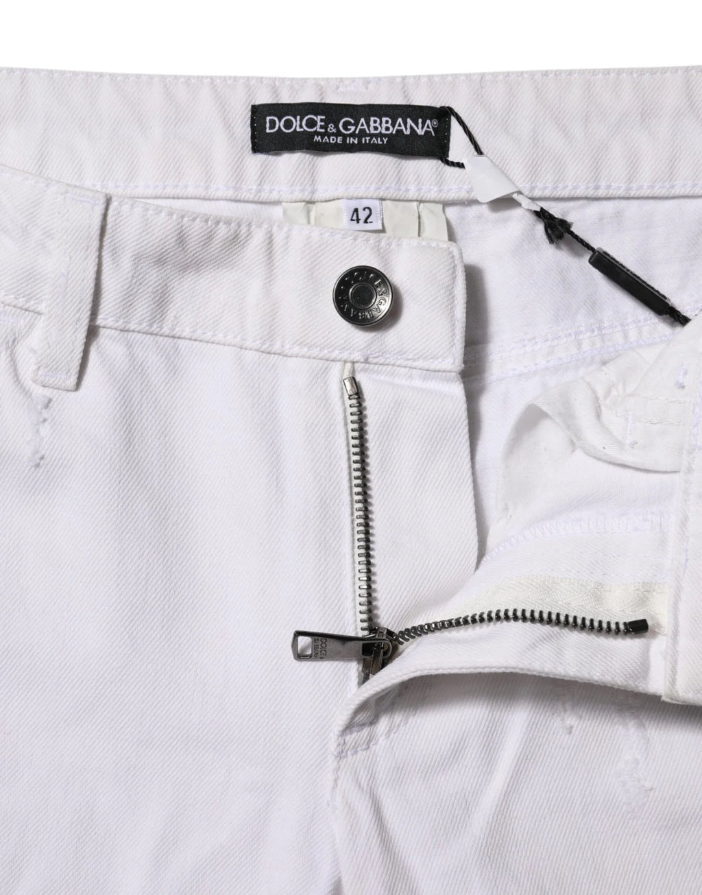 Dolce & Gabbana White Cotton Mid Waisted Women Denim Jeans - Zeiniez