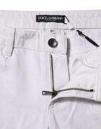 Dolce & Gabbana White Cotton Mid Waisted Women Denim Jeans