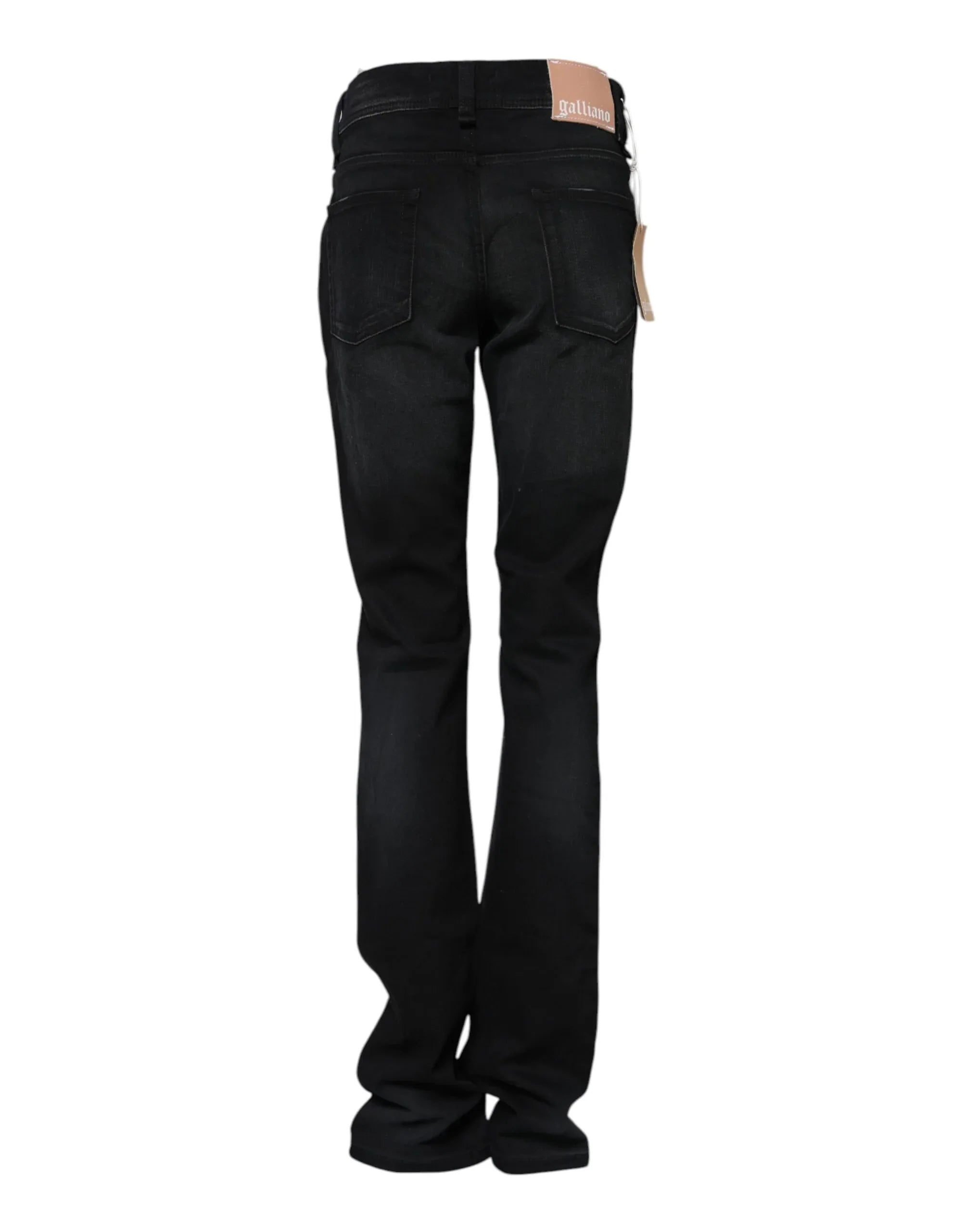 John Galliano Black Cotton Mid Waist Tapered Denim Jeans - Zeiniez
