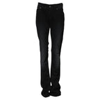 John Galliano Black Cotton Mid Waist Tapered Denim Jeans