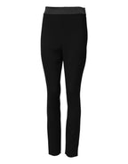 Dolce & Gabbana Black Wool Leggings Stretch Pants - Zeiniez