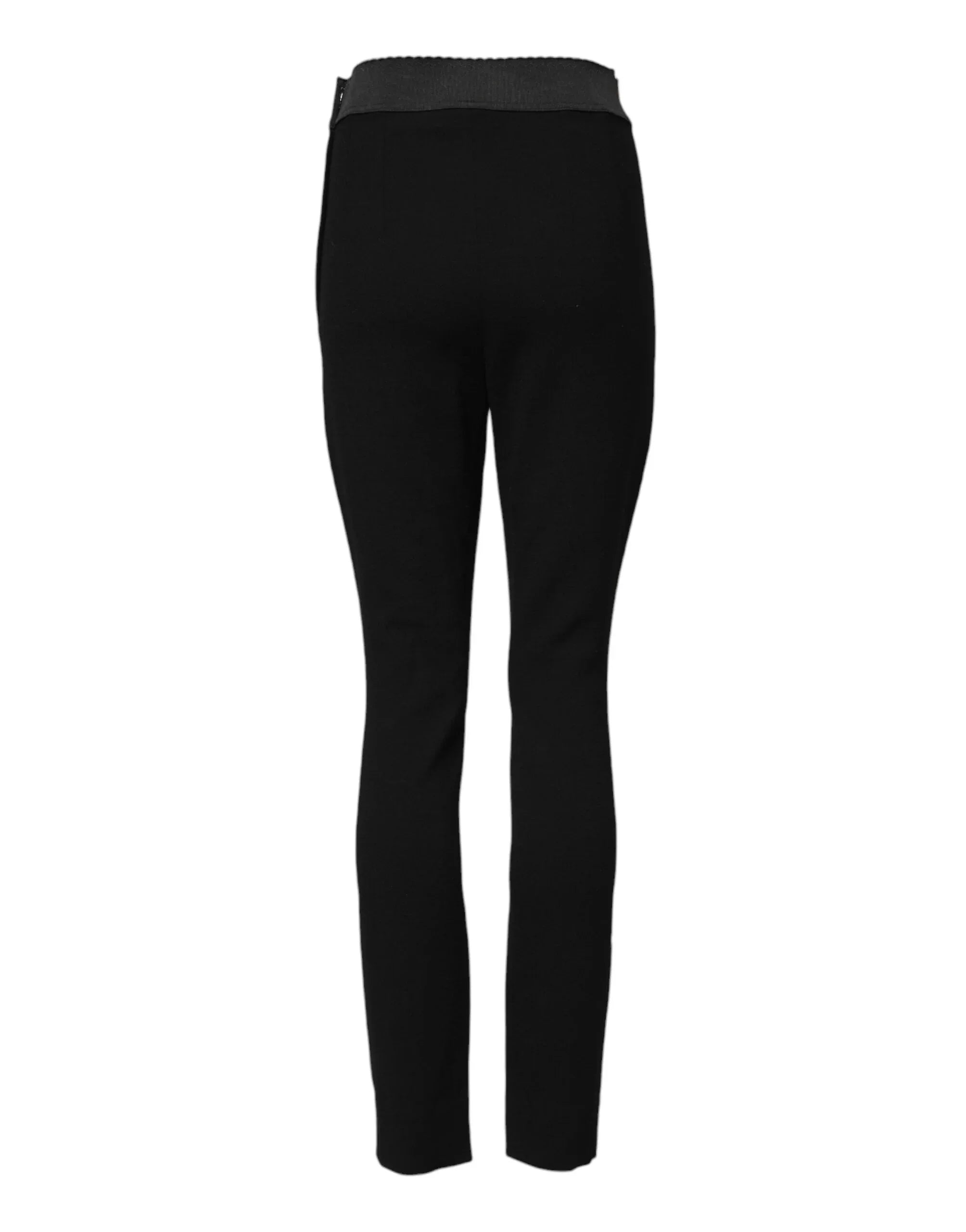 Dolce & Gabbana Black Wool Leggings Stretch Pants - Zeiniez