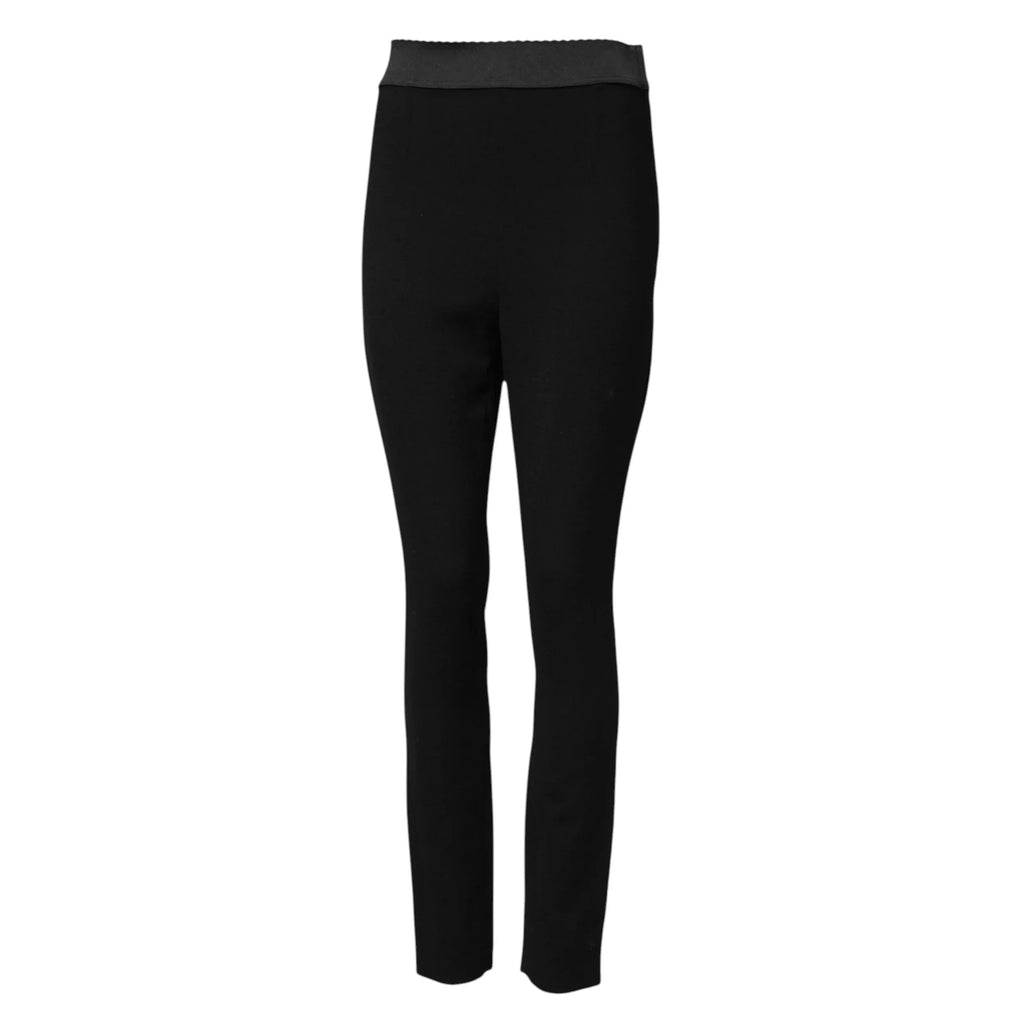 Dolce & Gabbana Black Wool Leggings Stretch Pants - Zeiniez
