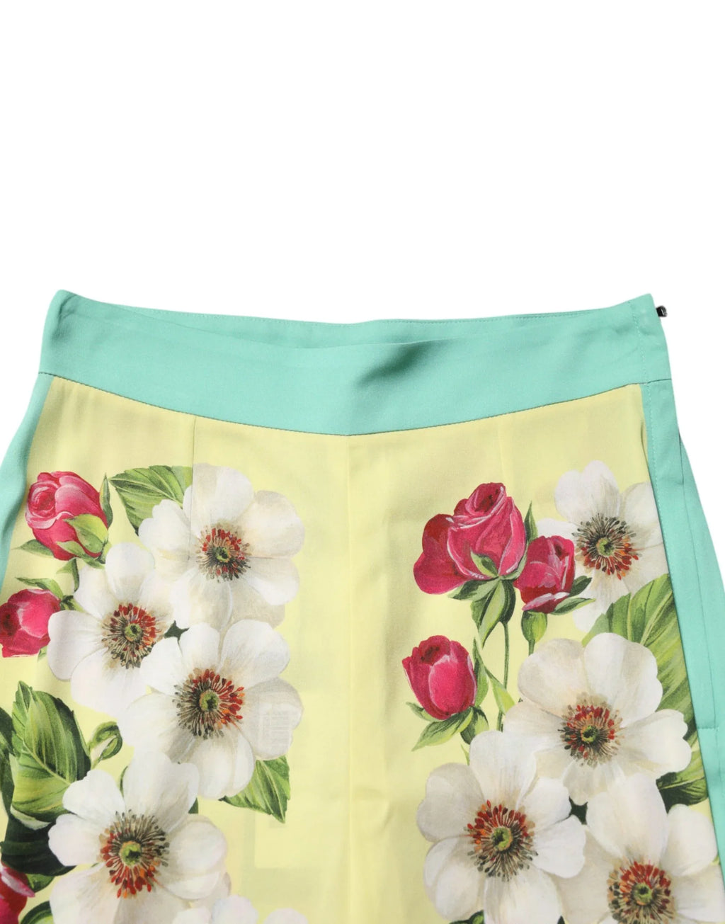 Dolce & Gabbana Yellow Silk Floral Leggings Pants - Zeiniez