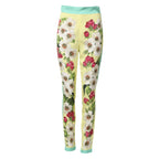 Dolce & Gabbana Yellow Silk Floral Leggings Pants - Zeiniez