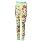 Dolce & Gabbana Yellow Silk Floral Leggings Pants