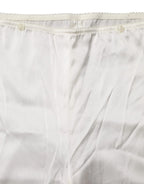 Dolce & Gabbana Ivory Silk Tapered High Waist Pants - Zeiniez