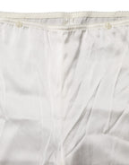 Dolce & Gabbana Ivory Silk Tapered High Waist Pants