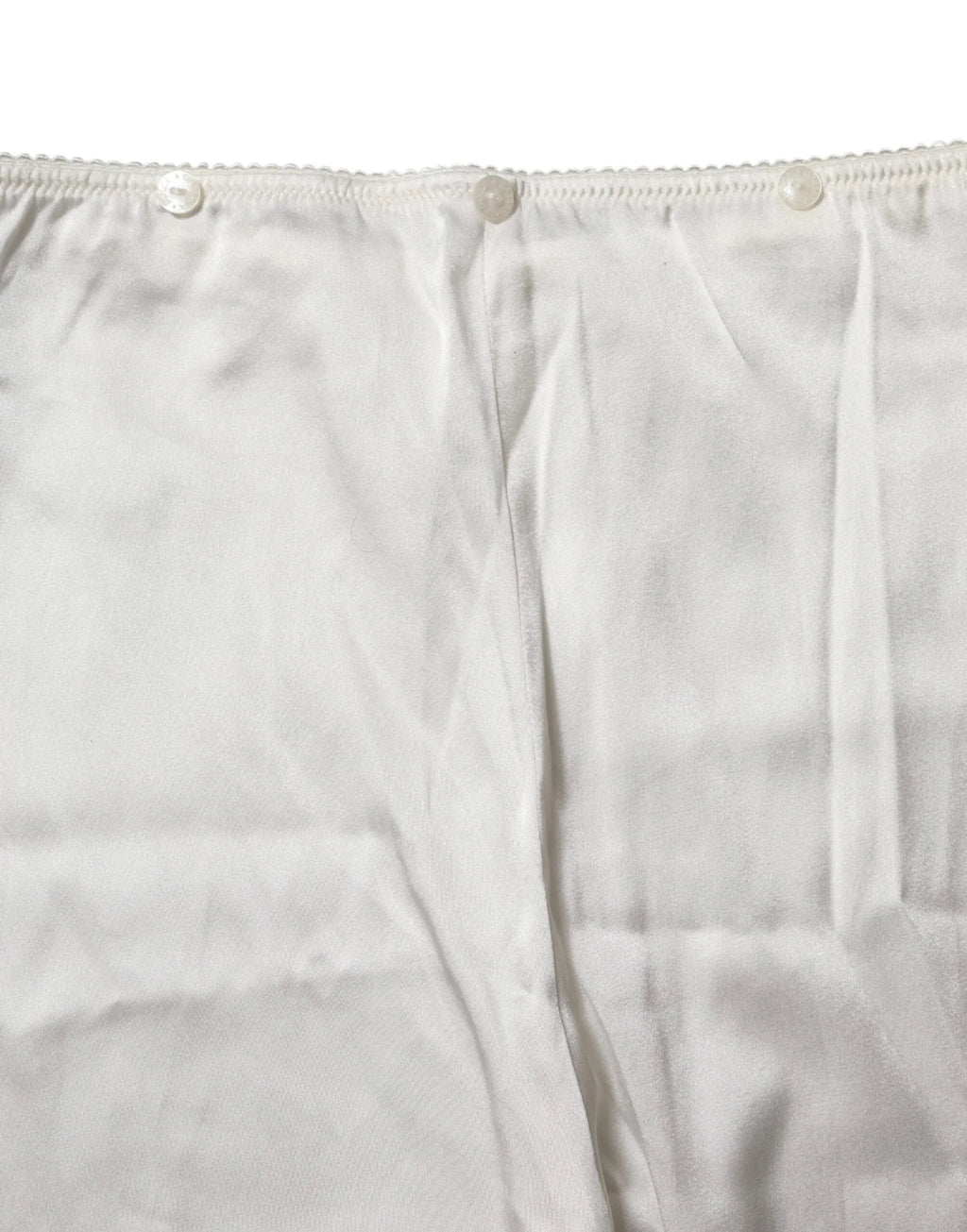 Dolce & Gabbana Ivory Silk Tapered High Waist Pants - Zeiniez