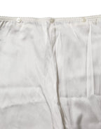 Dolce & Gabbana Ivory Silk Tapered High Waist Pants - Zeiniez