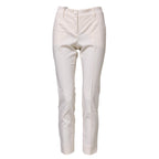 Dolce & Gabbana White Wool Tapered High Waist Pants