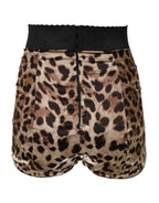 Dolce & Gabbana Brown Leopard High Waist Hot Pants Shorts