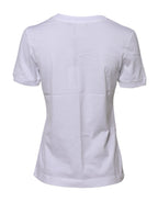 Dolce & Gabbana White Cotton Round Neck Short Sleeves T-shirt - Zeiniez