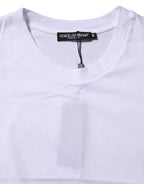 Dolce & Gabbana White Cotton Round Neck Short Sleeves T-shirt - Zeiniez