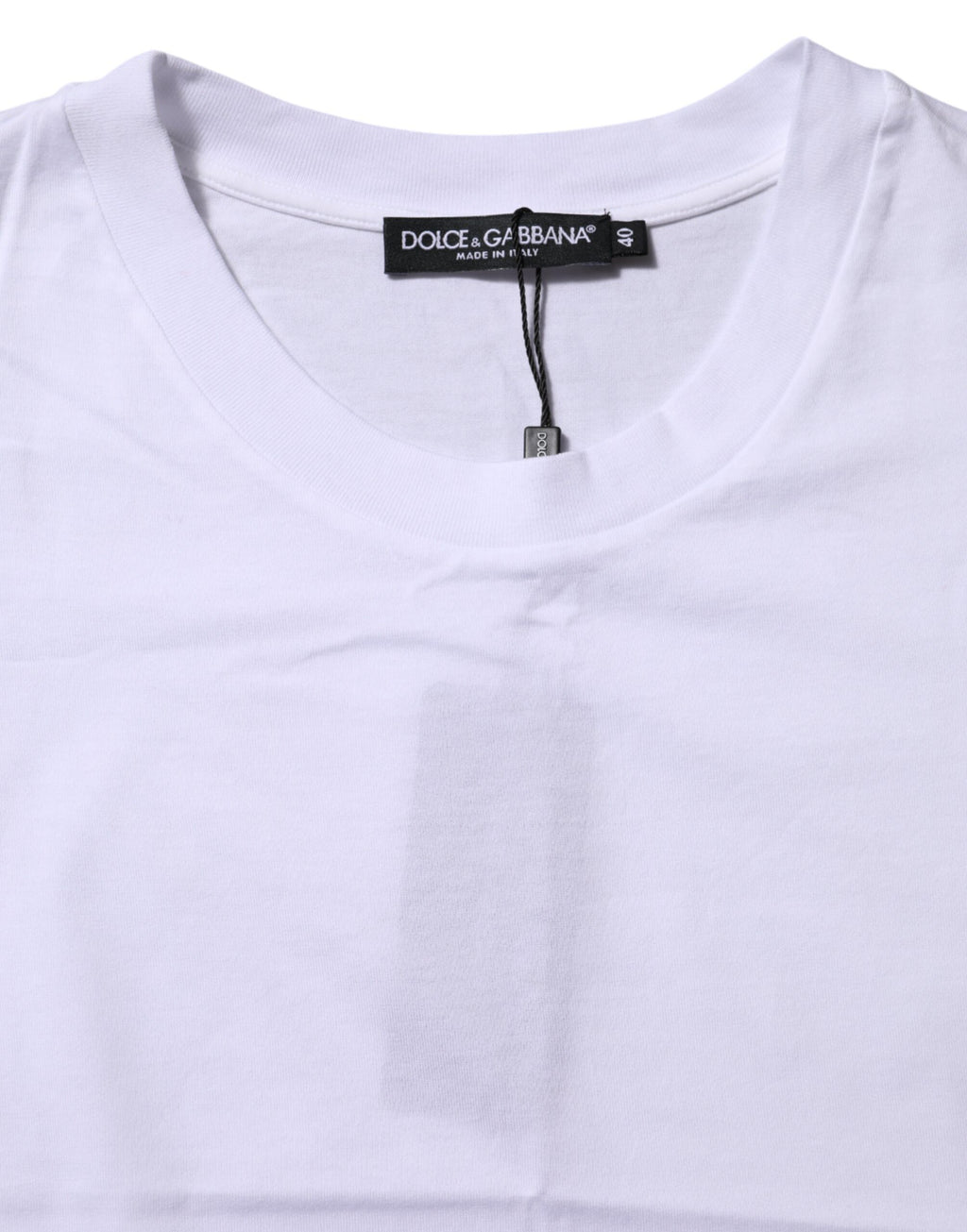 Dolce & Gabbana White Cotton Round Neck Short Sleeves T-shirt