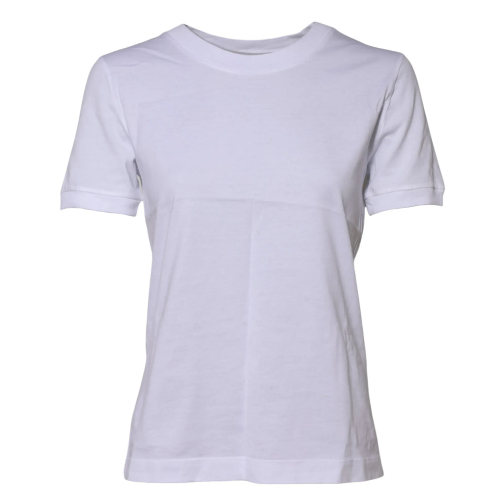 Dolce & Gabbana White Cotton Round Neck Short Sleeves T-shirt - Zeiniez