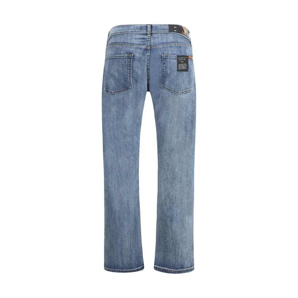 7FOR Blue Cotton Straight-Leg Jeans - Zeiniez