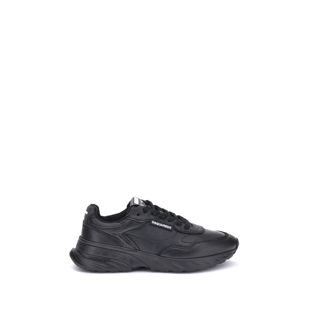 Dsquared² Black Calf Leather Bos Taurus Athletic Sneakers - Zeiniez
