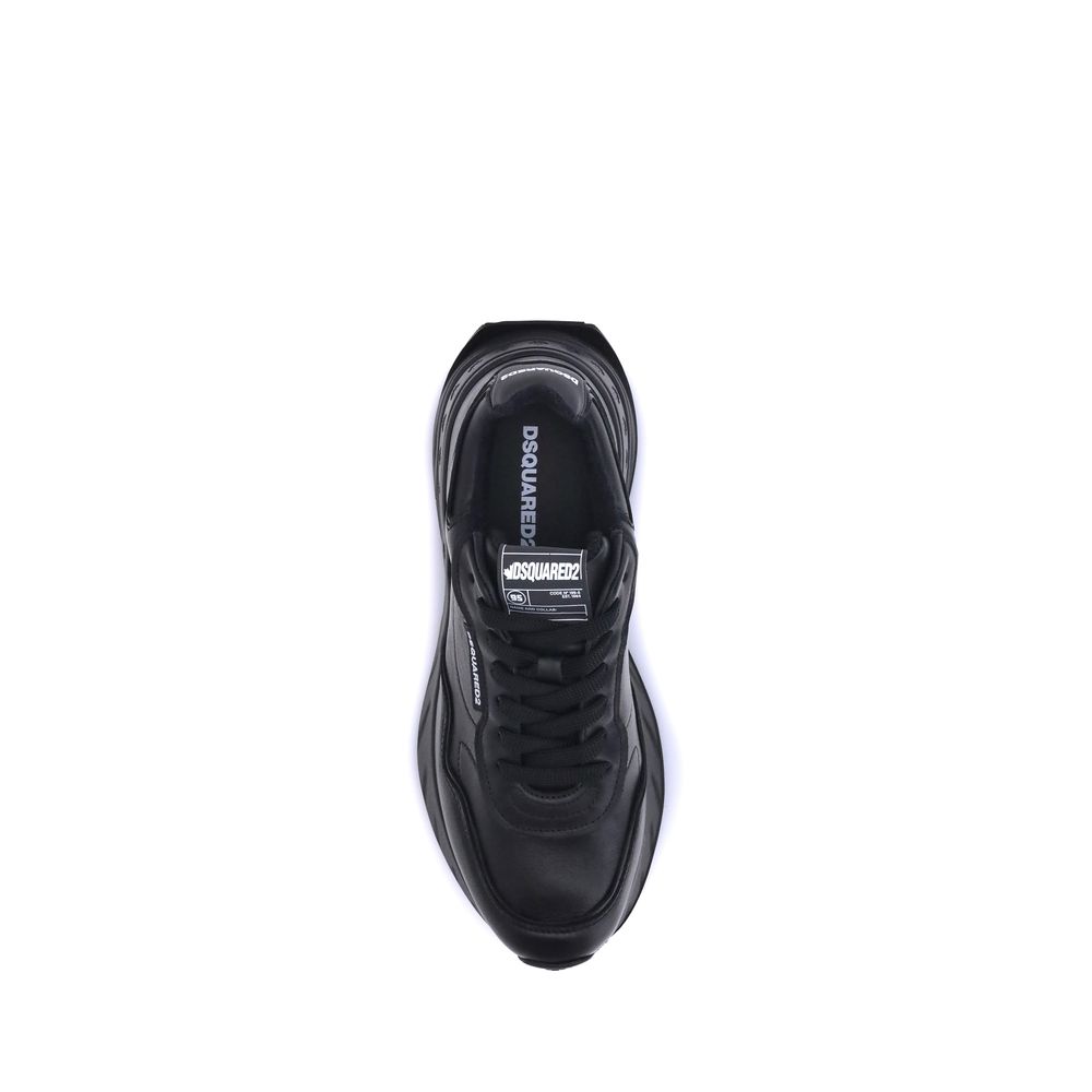 Dsquared² Black Calf Leather Bos Taurus Athletic Sneakers - Zeiniez