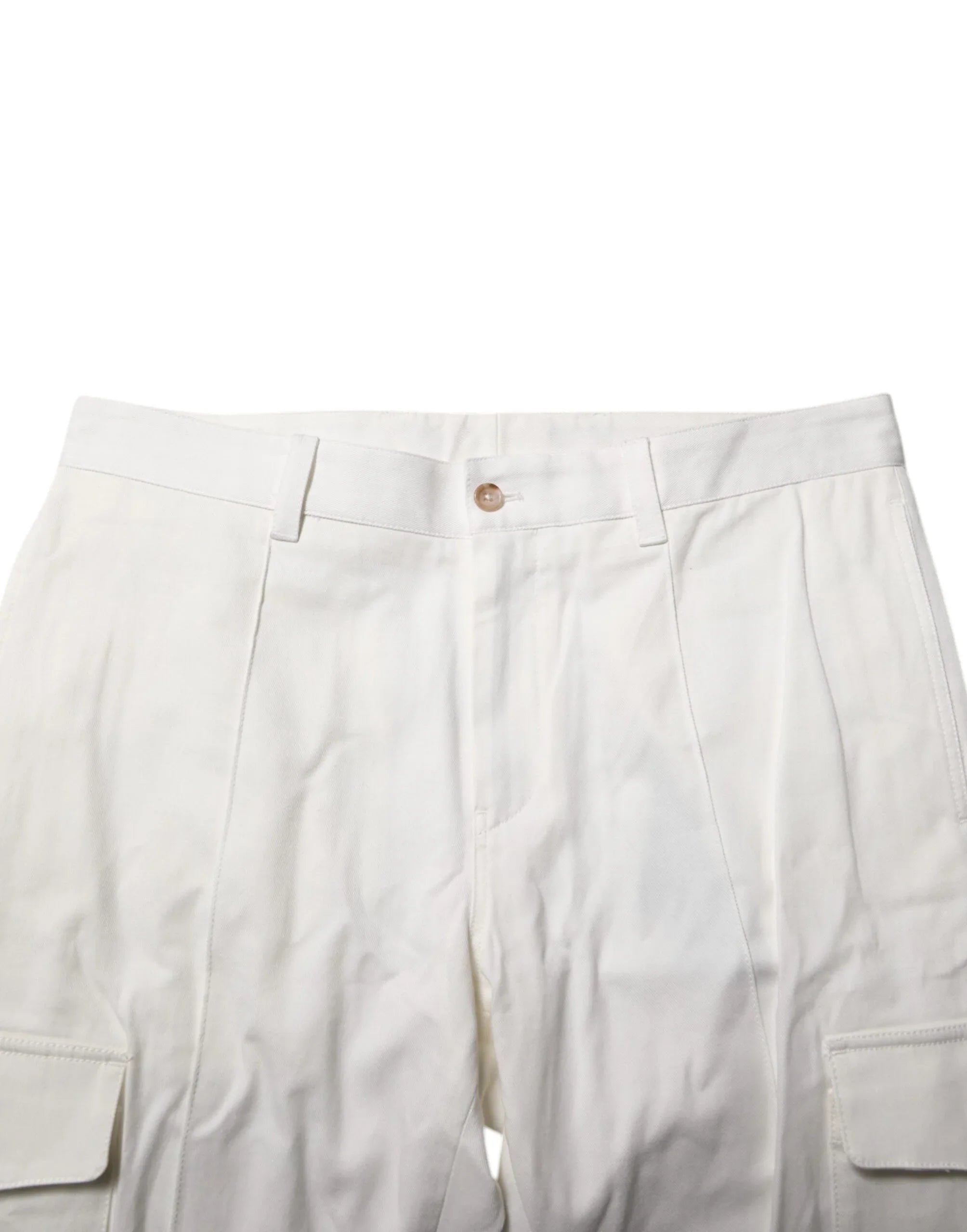 Dolce & Gabbana White Cotton Jogger Cargo Skinny Men Pants - Zeiniez