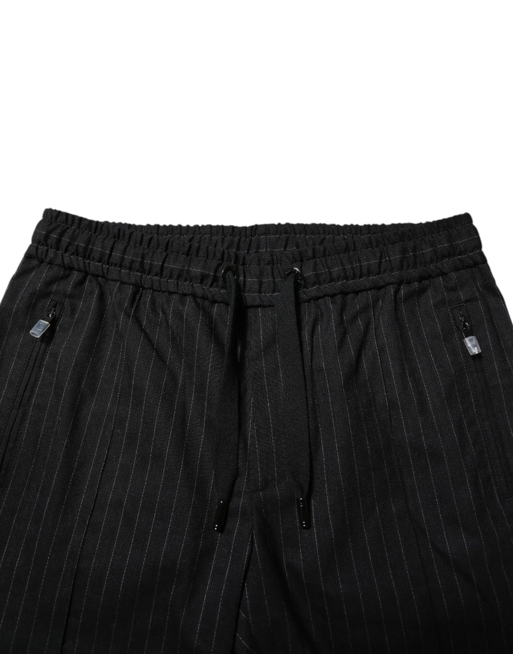 Dolce & Gabbana Black Striped Wool Men Jogger Pants - Zeiniez