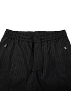 Dolce & Gabbana Black Striped Wool Men Jogger Pants - Zeiniez