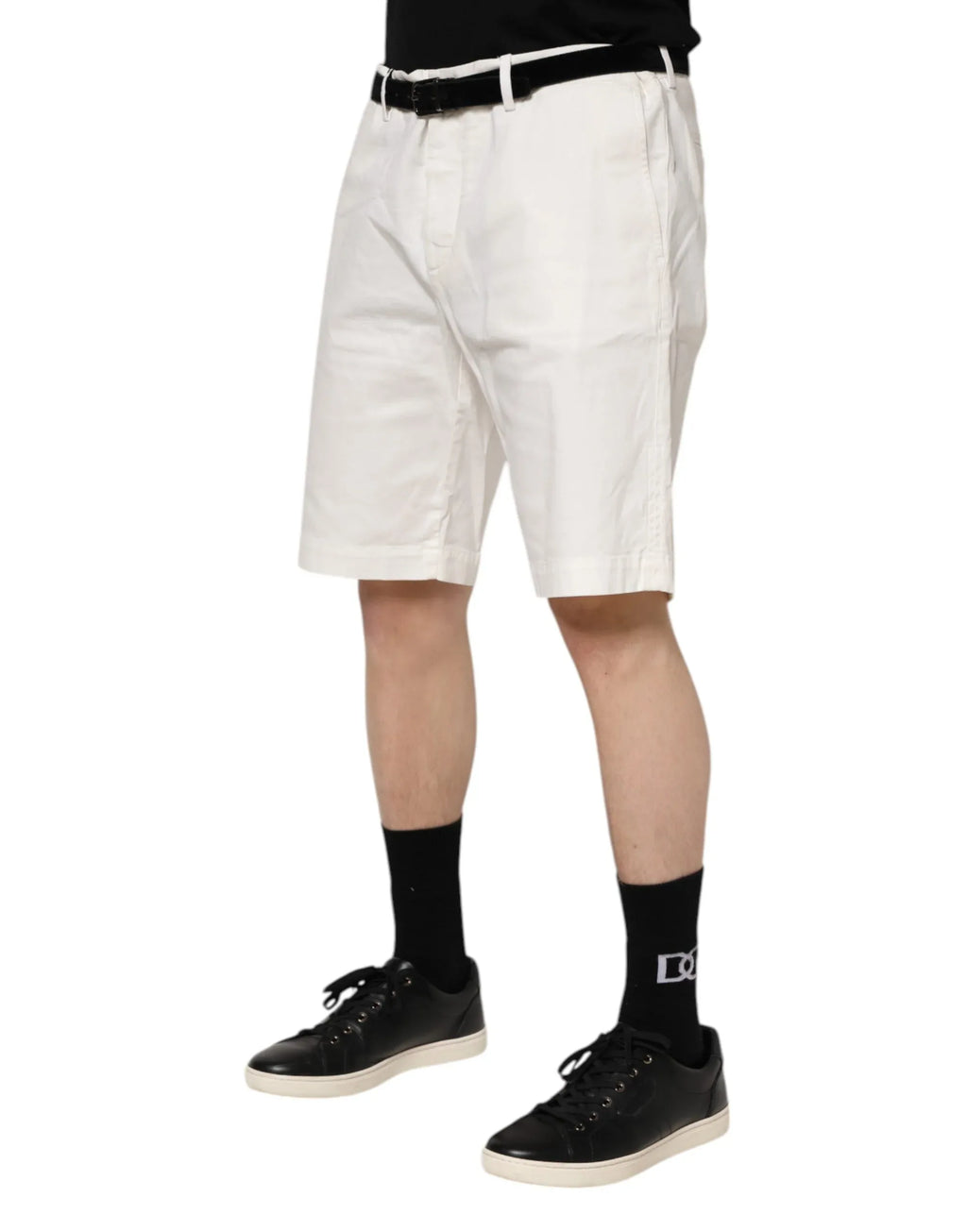 Dolce & Gabbana White Chinos Cotton Stretch Men Casual Shorts - Zeiniez