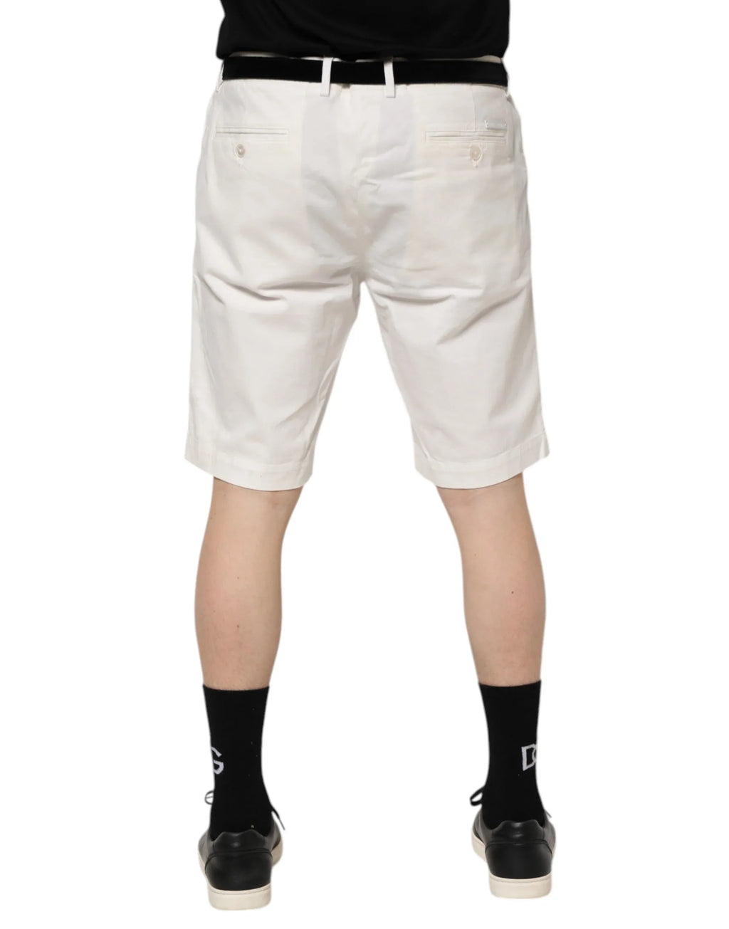 Dolce & Gabbana White Chinos Cotton Stretch Men Casual Shorts - Zeiniez