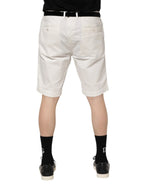 Dolce & Gabbana White Chinos Cotton Stretch Men Casual Shorts - Zeiniez