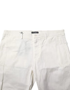 Dolce & Gabbana White Chinos Cotton Stretch Men Casual Shorts - Zeiniez