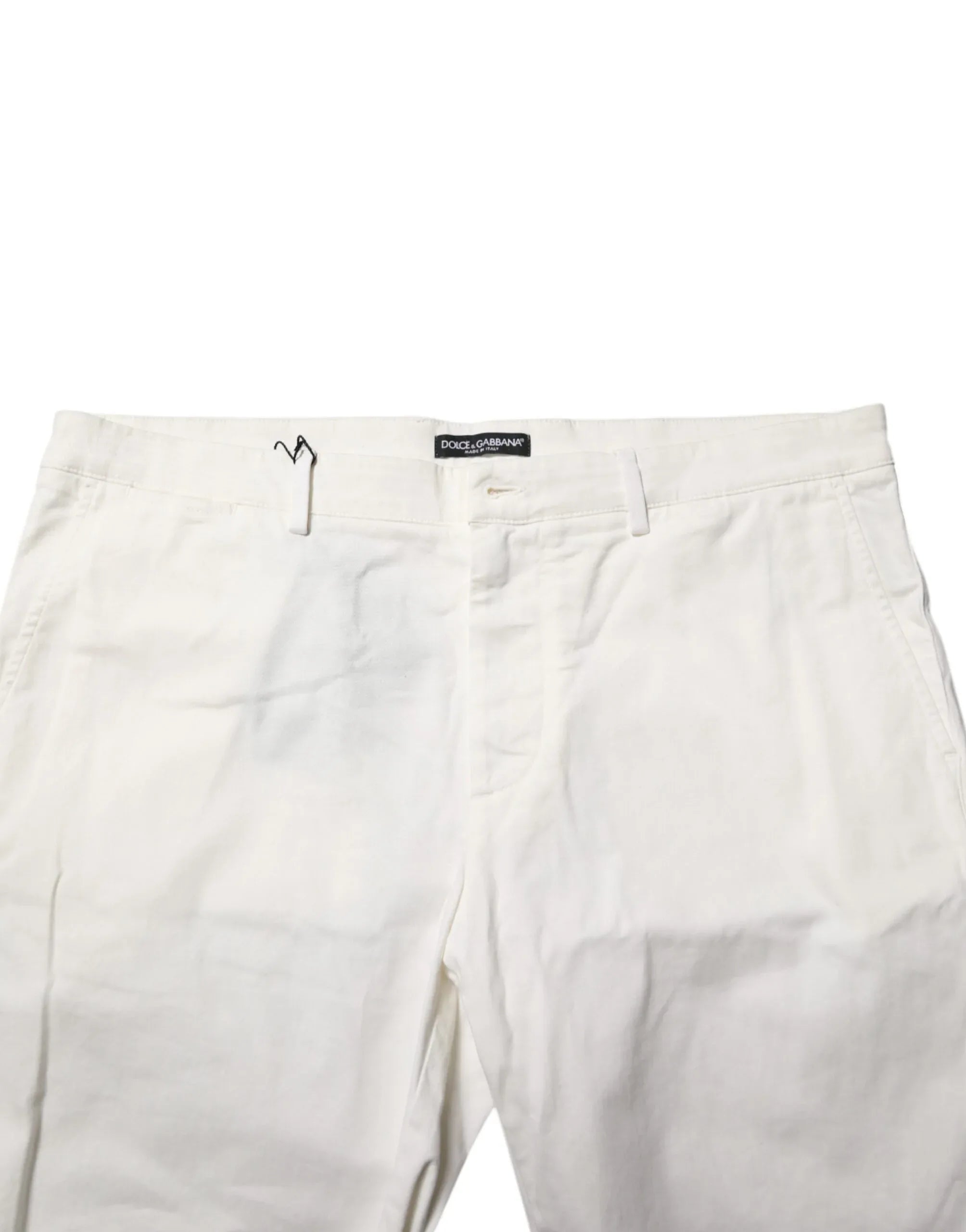 Dolce & Gabbana White Chinos Cotton Stretch Men Casual Shorts - Zeiniez