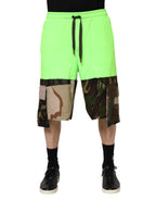 Dolce & Gabbana Green Patchwork Cargo Bermuda Men Shorts - Zeiniez