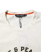 Dolce & Gabbana White Love Peace Cotton Men Crew Neck T-shirt - Zeiniez