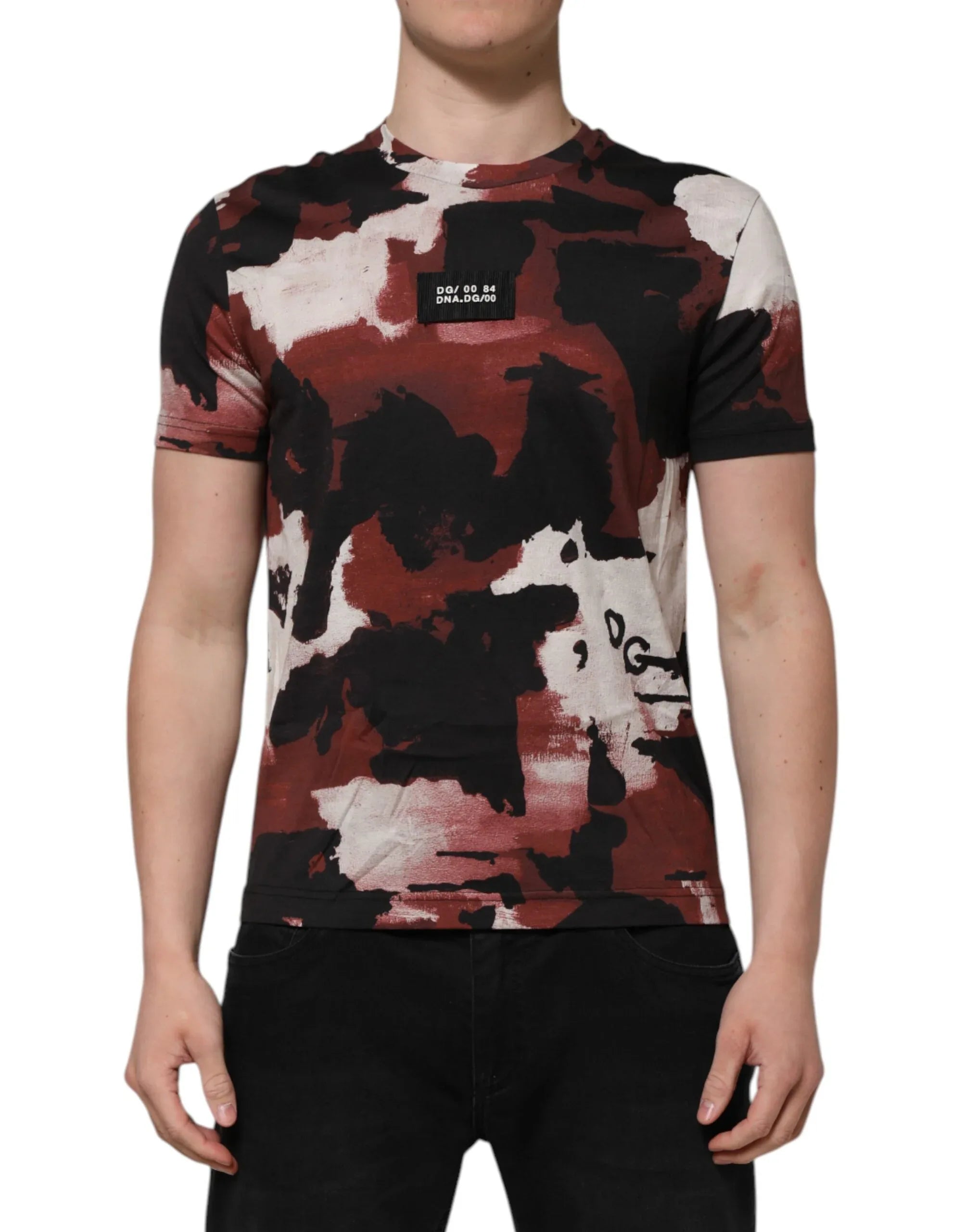 Dolce & Gabbana Multicolor Camouflage Men Crew Neck T-shirt - Zeiniez