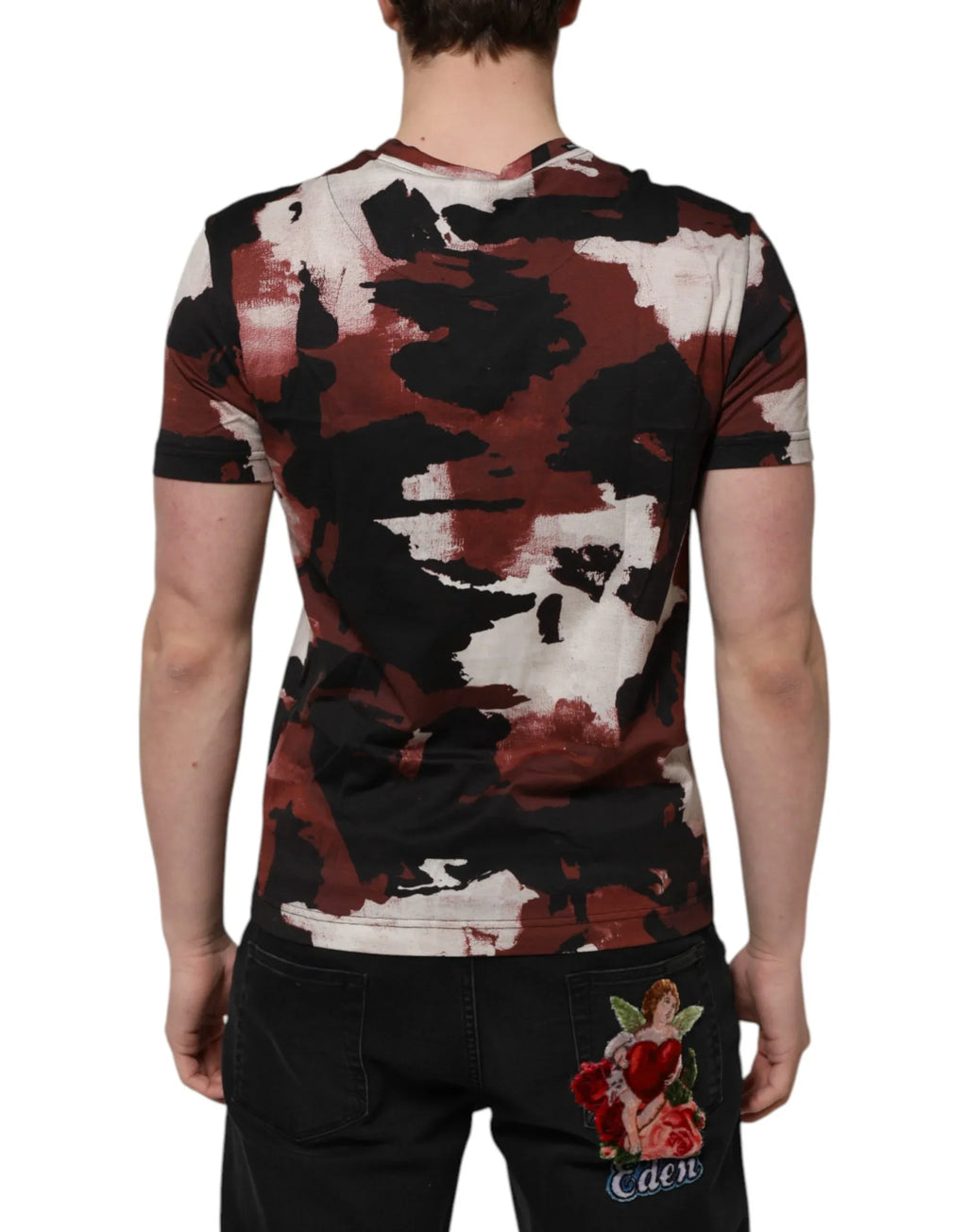 Dolce & Gabbana Multicolor Camouflage Men Crew Neck T-shirt - Zeiniez