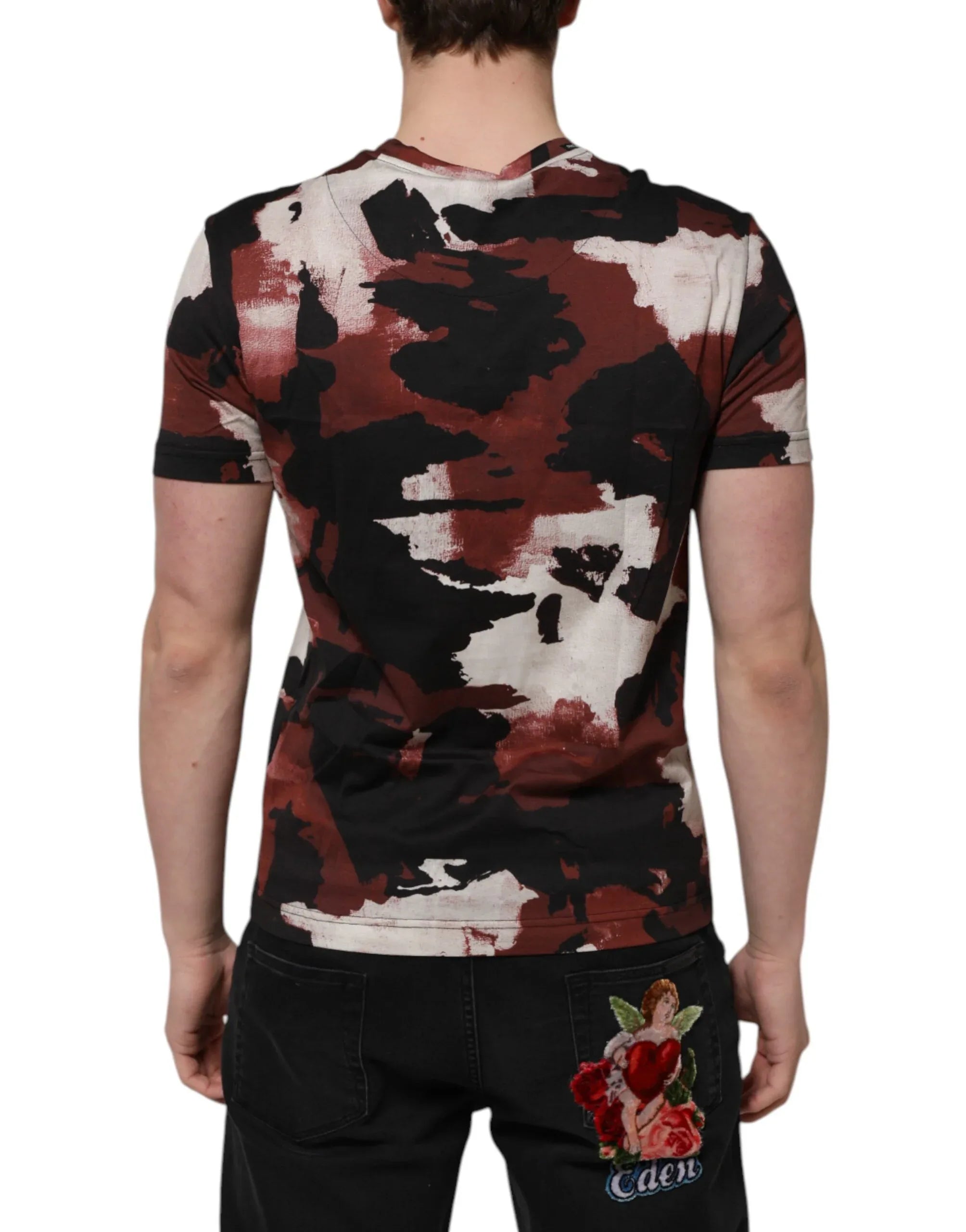 Dolce & Gabbana Multicolor Camouflage Men Crew Neck T-shirt - Zeiniez