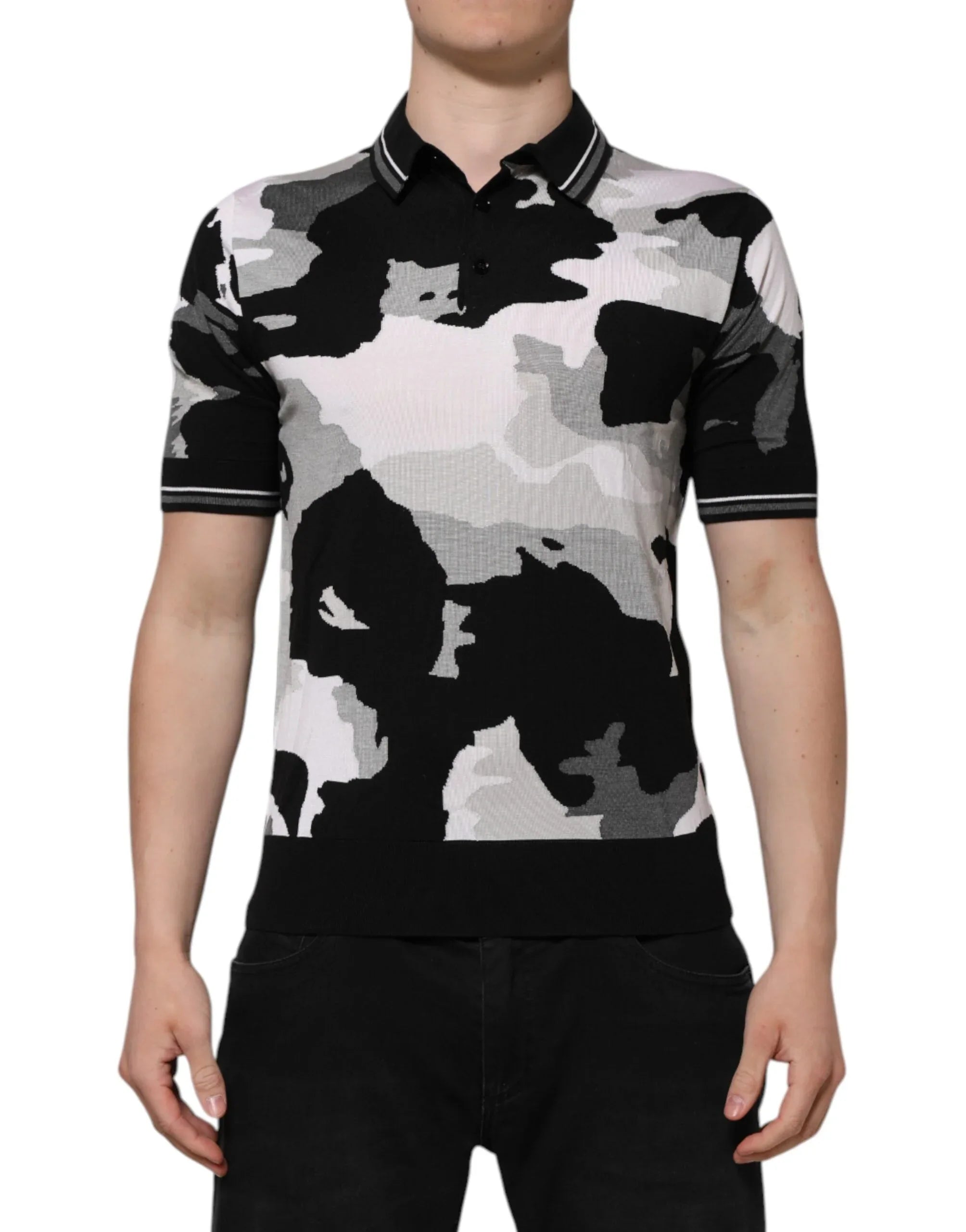 Dolce & Gabbana Multicolor Camouflage Collared Polo T-shirt - Zeiniez