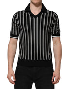 Dolce & Gabbana Black White Stripes Collared Polo T-shirt
