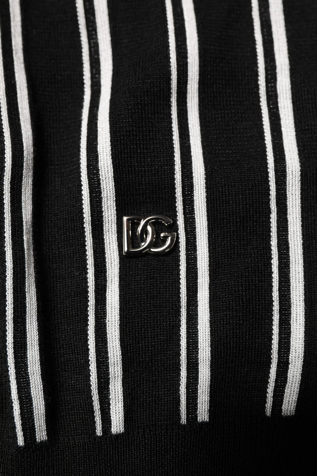 Dolce & Gabbana Black White Stripes Collared Polo T-shirt - Zeiniez