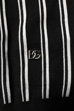 Dolce & Gabbana Black White Stripes Collared Polo T-shirt - Zeiniez