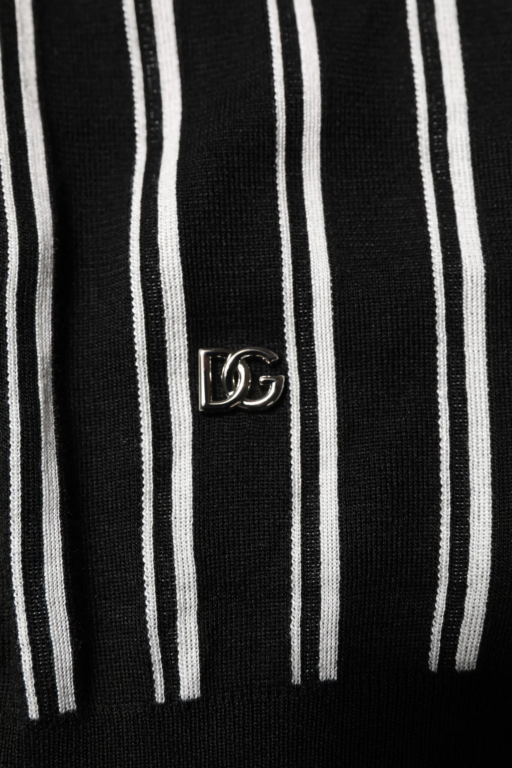 Dolce & Gabbana Black White Stripes Collared Polo T-shirt - Zeiniez