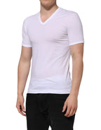 Dolce & Gabbana White Short Sleeves V-neck Underwear T-shirt - Zeiniez