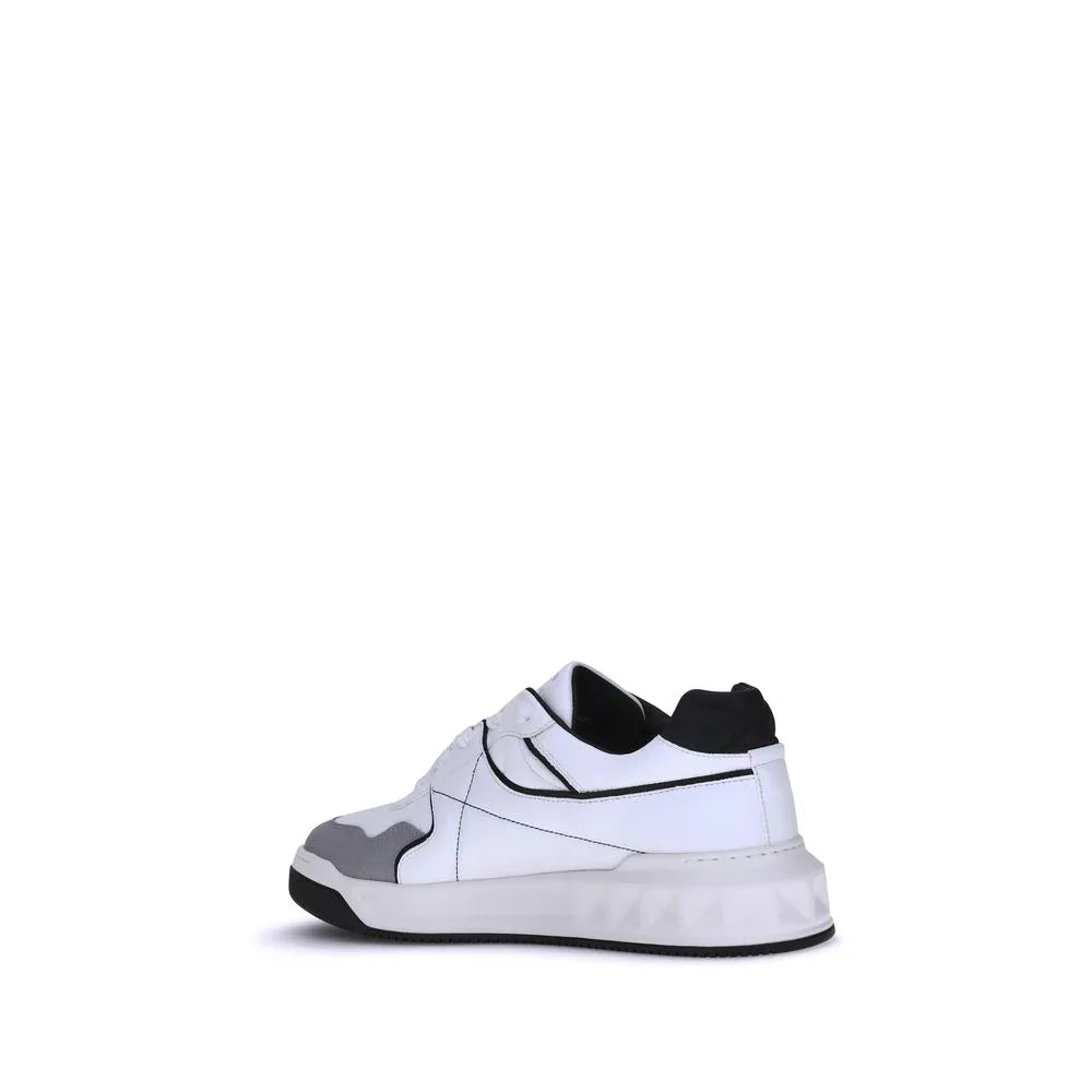 Valentino Garavani White Calf Leather Bos Taurus Low Top Sneakers - Zeiniez