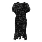 Dolce & Gabbana Black White Lace Polka Dot Chiffon Dress - Zeiniez