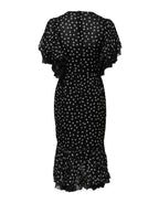 Dolce & Gabbana Black White Lace Polka Dot Chiffon Dress