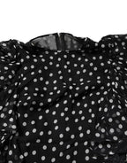 Dolce & Gabbana Black White Lace Polka Dot Chiffon Dress - Zeiniez